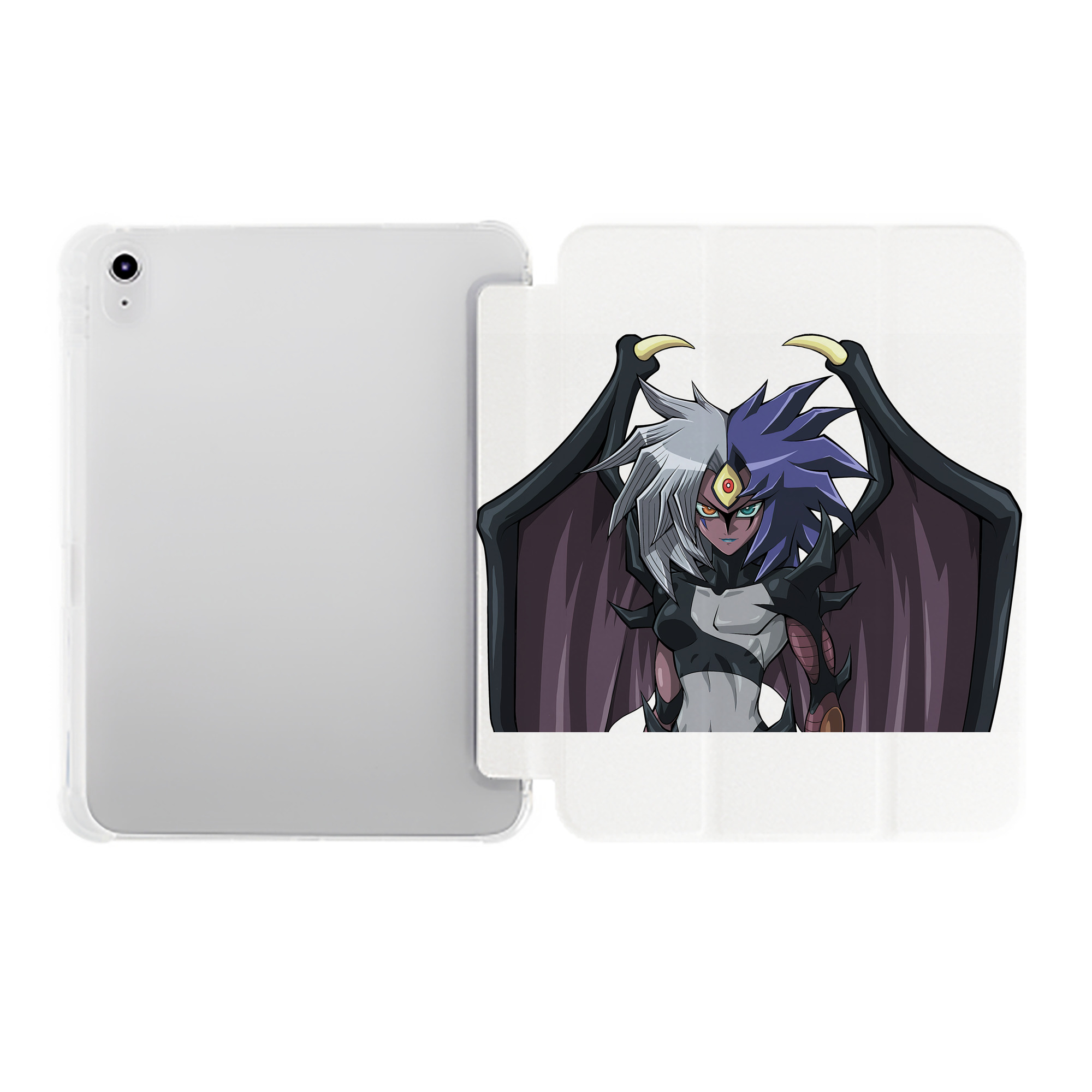（画像用） 遊☆戯☆王 Yu-Gi-Oh! IPad ケース ペン収納付き 三つ折りスタンド PUレザー×シリコン 対応機種9.5/10.5/10.9インチ